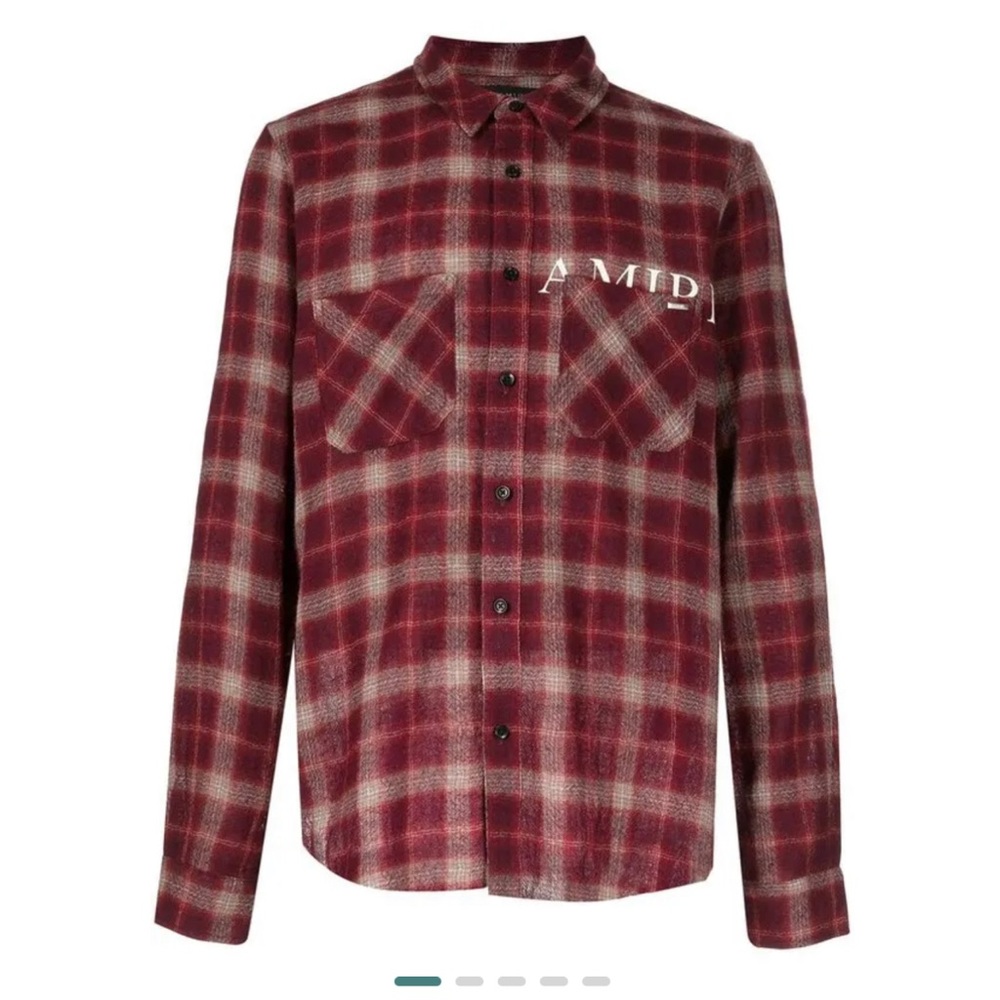 AMIRI Angel-Print Plaid Shirt